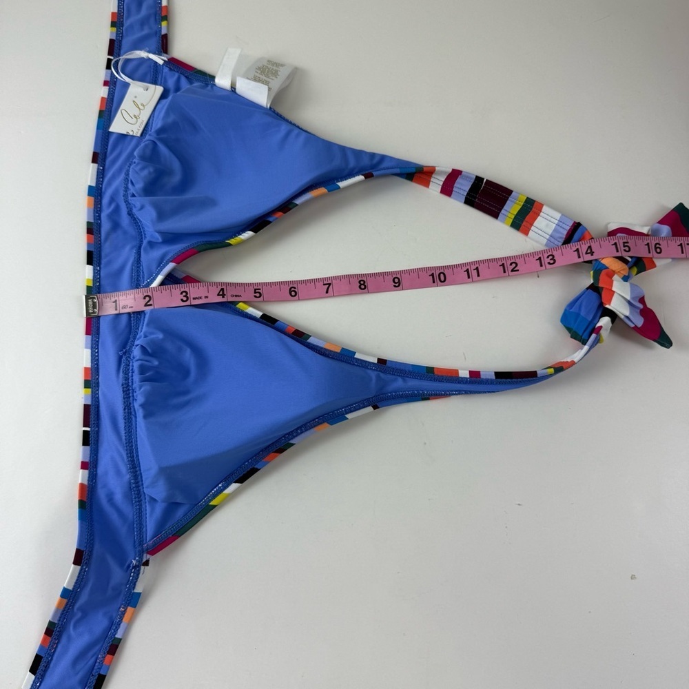 Anne Cole Swim Top Womens Small Multicolor Striped Halter Bikini NWT Swimwear - Picture 9 of 9